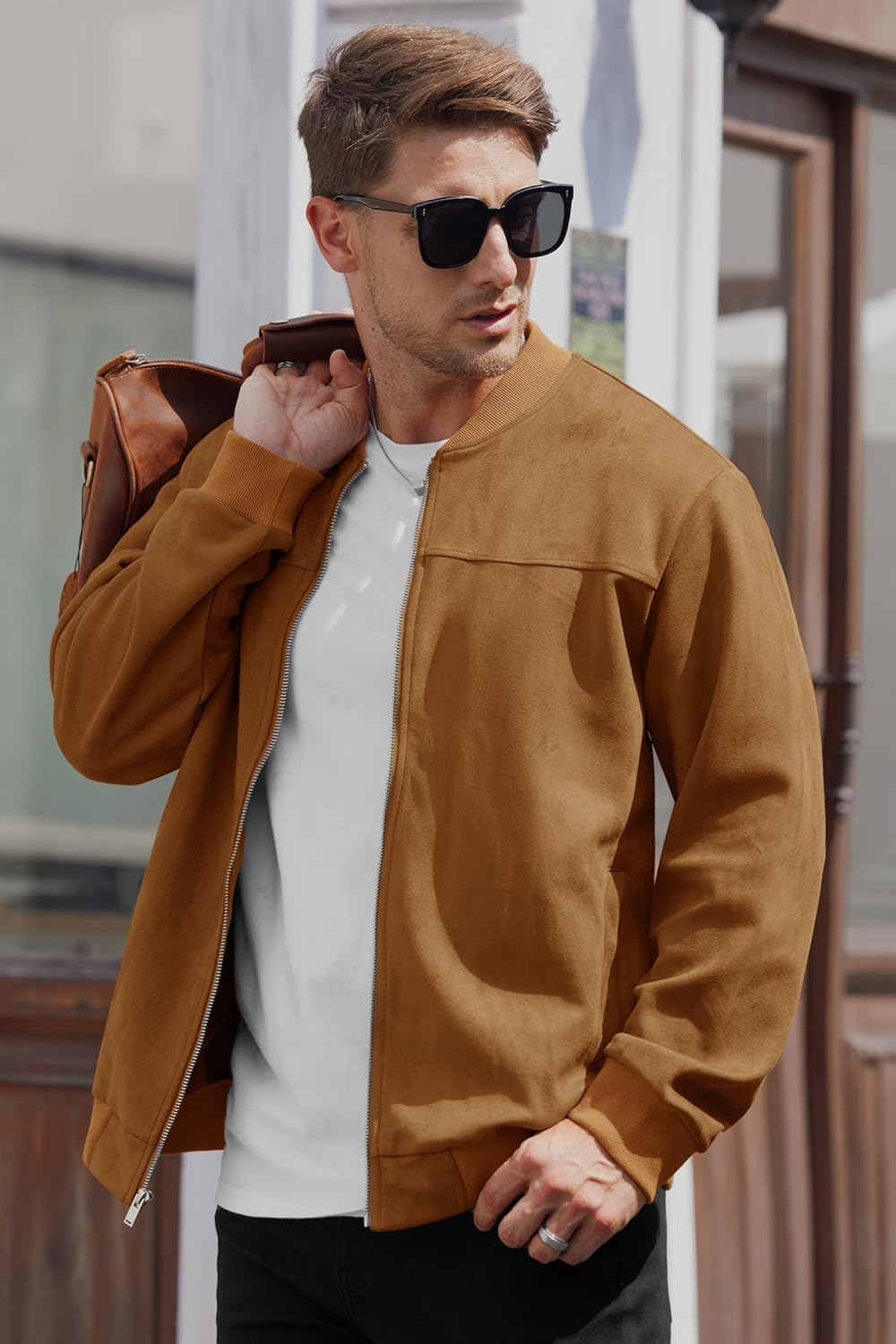 Jaqueta bomber masculina de camurça, casual, pesada, com zíper (P-GGG) em promoção! Veja a oferta e mais achadinhos de Jaquetas & Casacos 5 Hoje é o melhor dia para comprar Jaqueta bomber masculina de camurça, casual, pesada, com zíper (P-GGG) com aquele preço maroto! Promoção! Aproveite a oferta! 5