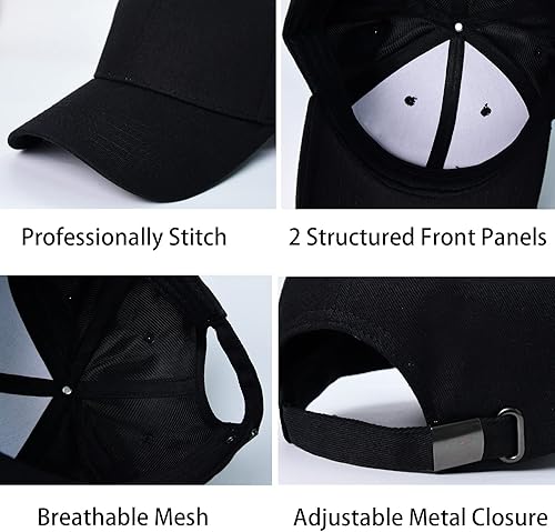 Miniatura 4 de Gorra de béisbol para hombre y mujer, de algodón, clásica, ajustable, liso, de perfil bajo, unisex