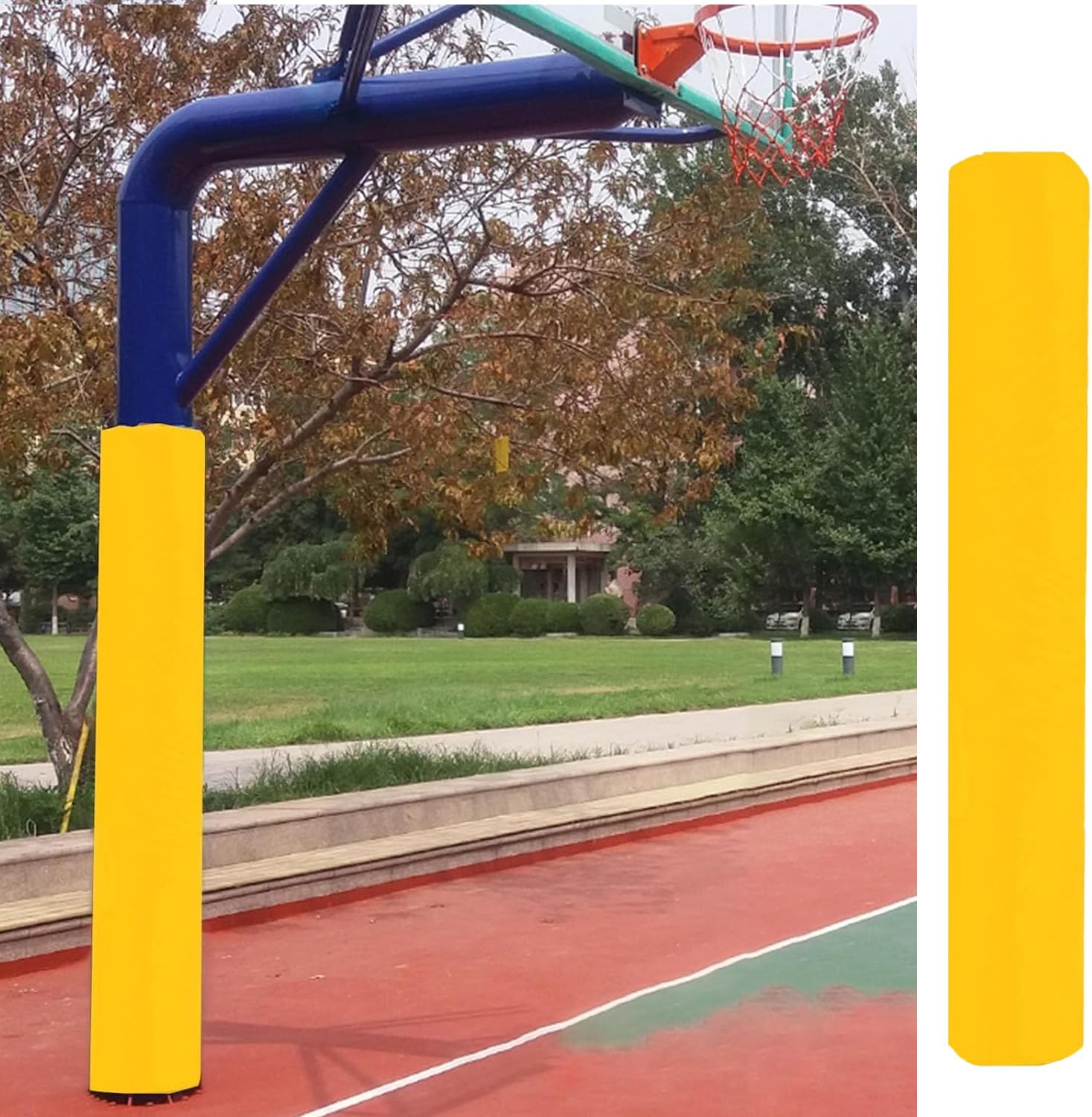 Pole Padding Wrap Around Pole Pad for Playground Outdoor, Round Pole Protection Padding 3.5In, Heavy Duty Basement Support Post Safety Pole Padding(Green)(120Cm(47In)