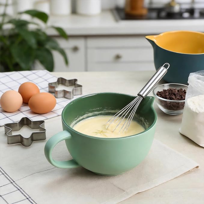 Tazón de cerámica para cocina Gaolinci 1 qt verde claro miniatura 5