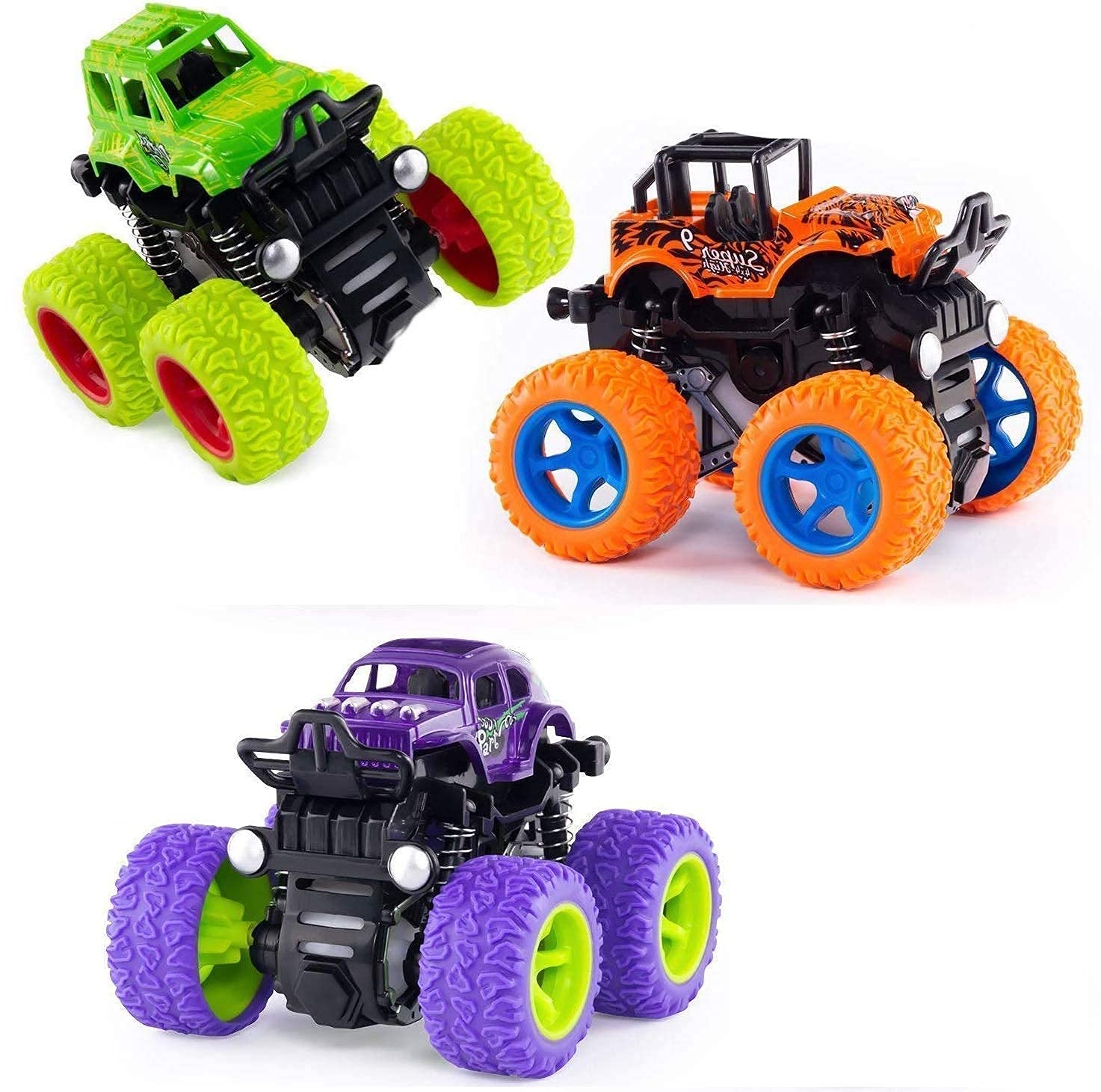 Aganta Mini Monster Truck Pull Back Cars Toys 360 Degree Stunt car Friction Powered Cars Push go Truck for Toddlers Kids Gift [Pack of 3] (B09YZ227VP) Amazon Price History, Amazon Price Tracker