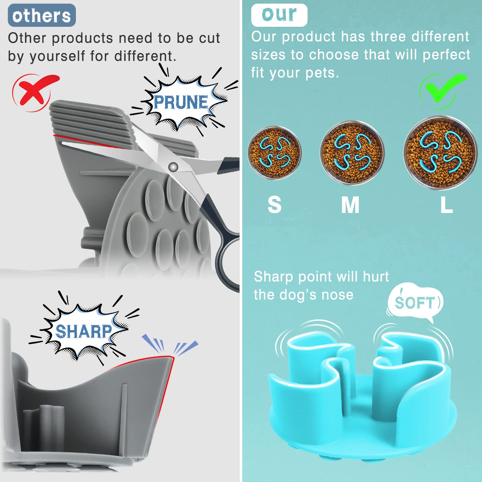 Winsee Slow Feeder Cat Bowls Insert, Dog Food Bowls Insert Winsee Slow Feeder Cat Bowls Insert, Dog Food Bowls Insert