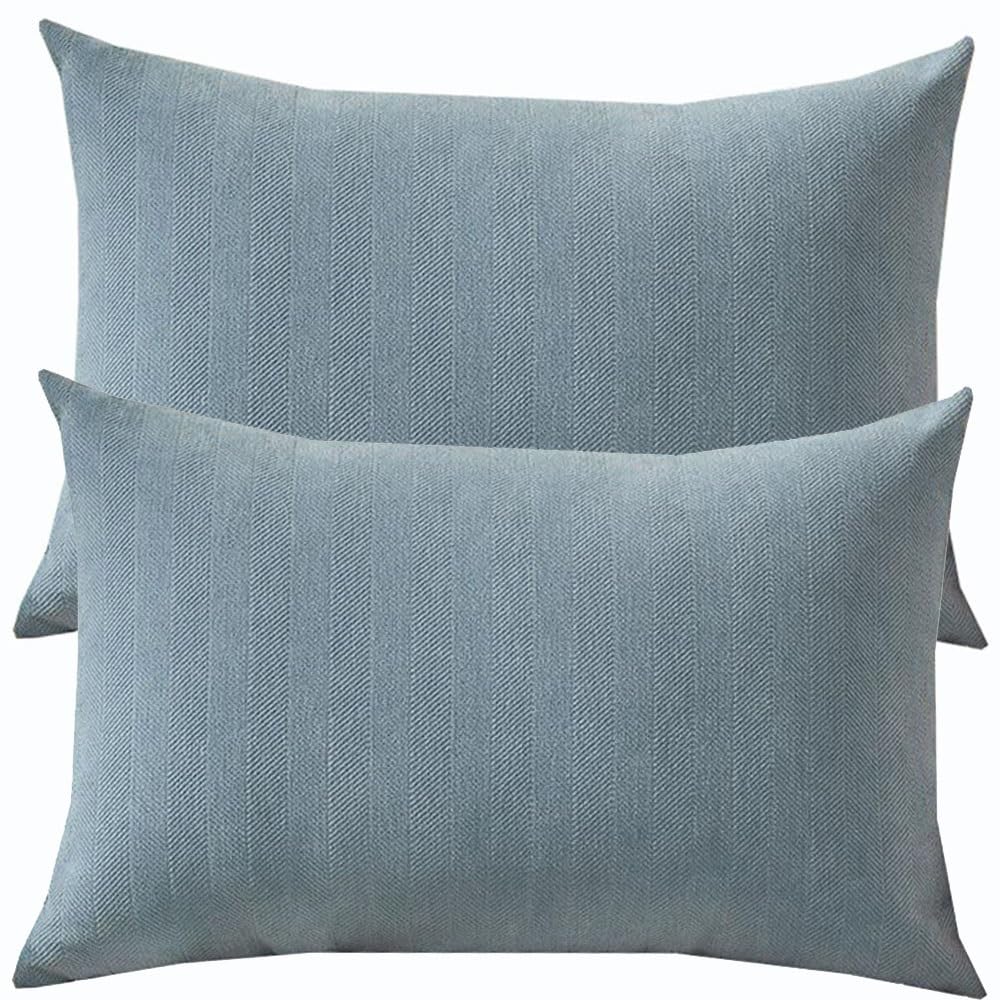 Swj-Swjssb Misty Blue Pillow Cases 50X70 Cm Extra Large Cushion Covers 40X60, 30 X 70,30X50,30X60 Cm Chenille Pillow Cover With Zipper Decorative Pillowcases For Pillows Sofa Bed Couch(,50X70 Cm Set Of 2)