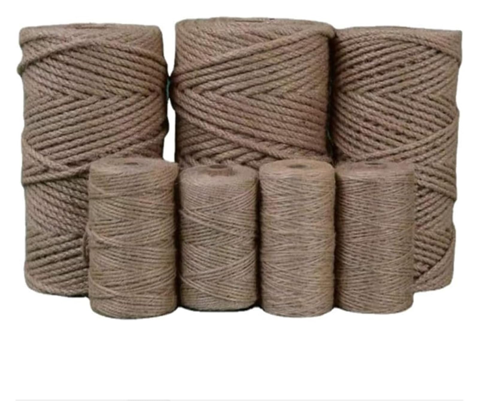 jute cord, 4/5/6/8mm Jute Rope 50m Braided Hemp 4-Strand Twisted Twine(6MM 50M)