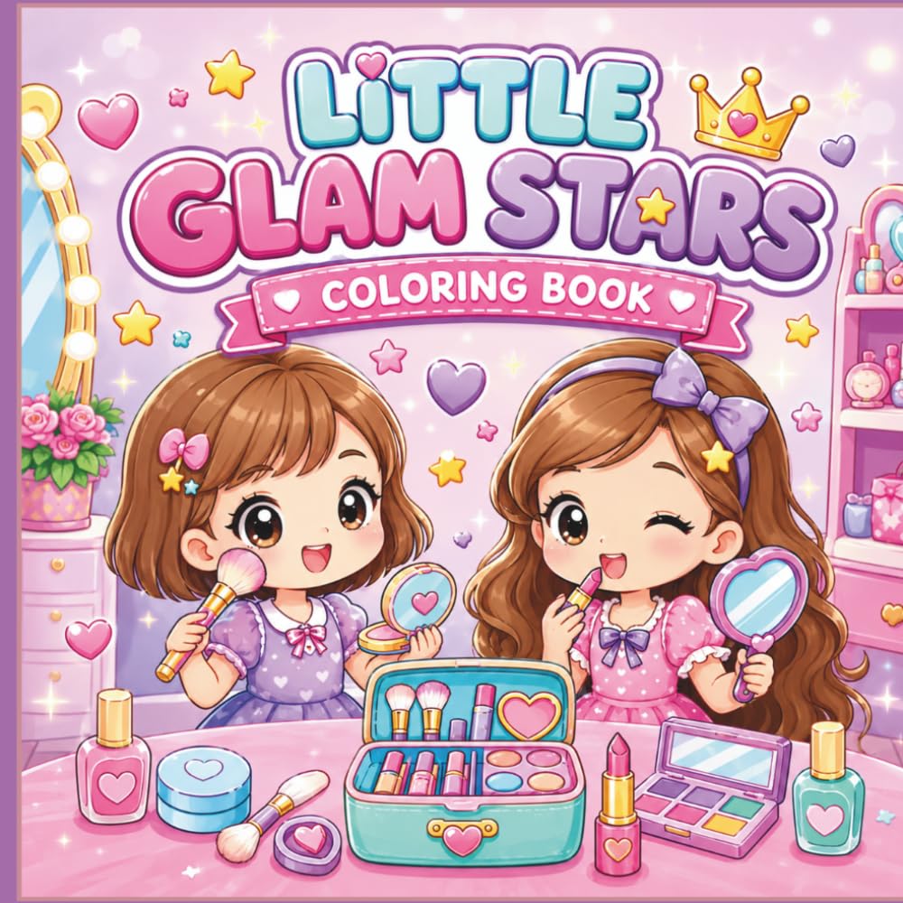 Little Glam Stars Coloring Book: Cute Makeup & Beauty Adventures for Girls Ages 4–8 | Fun Kawaii Coloring Pages with Fashion, Cosmetics, and Friendship