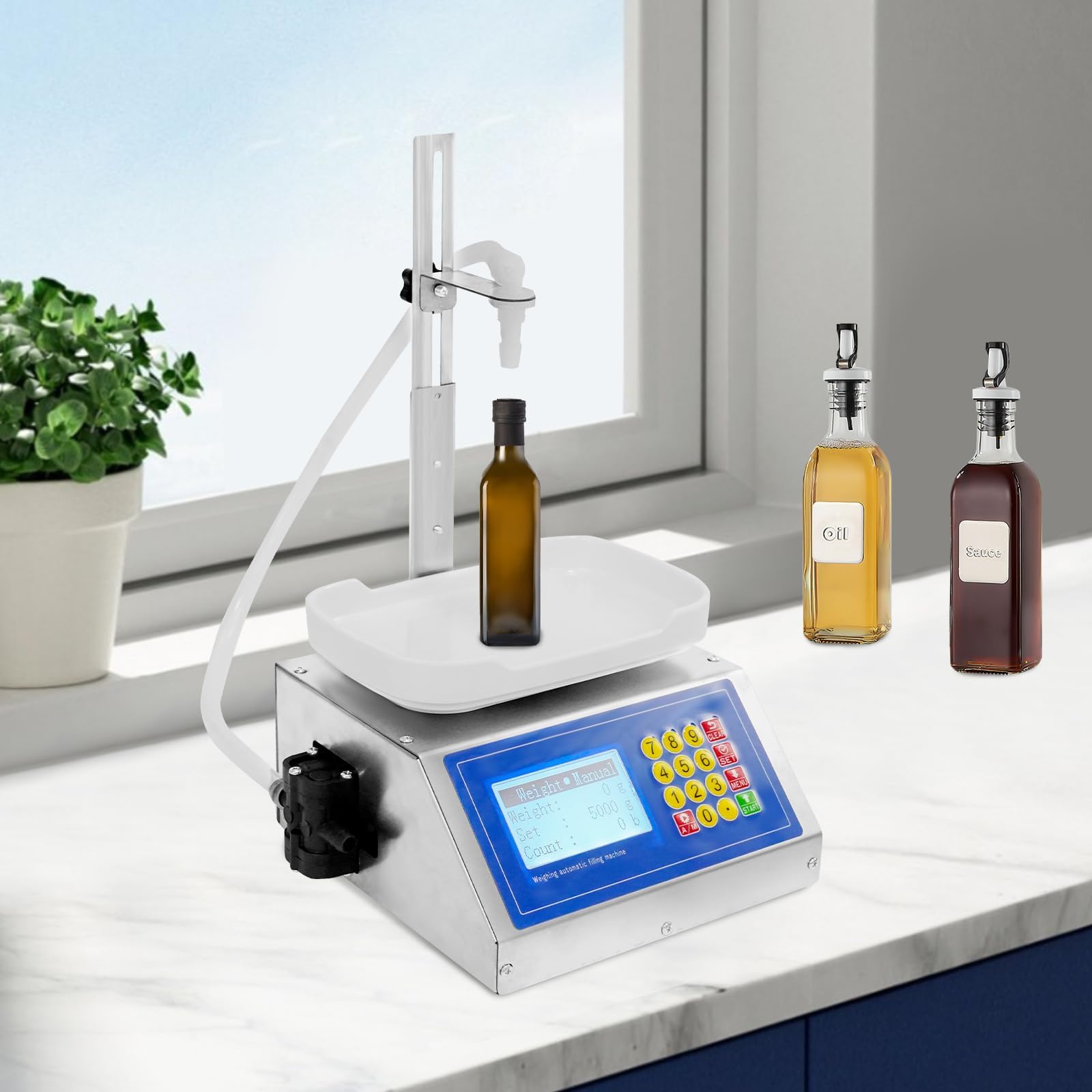Maszyna do napełniania płynów 10-3000 ml, elektroniczny wypełniacz wagi z pompką membranową do olejków eterycznych, płynów ustnych i butelek z rozpylaczem perfum
