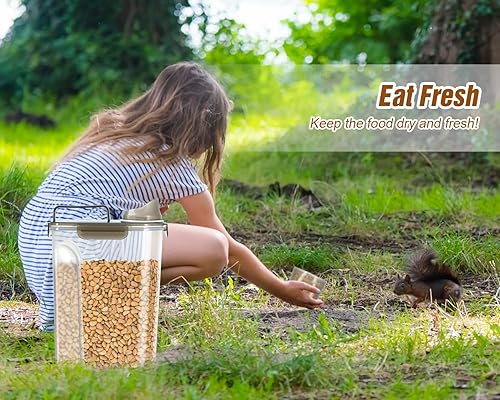 Miniatura 8 de TBMax Contenedor de almacenamiento de comida para perros, contenedor hermético grande de comida para gatos con boquilla y taza más grande,