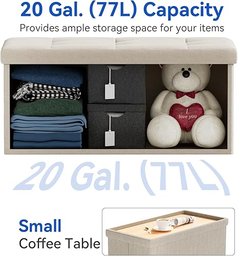 Miniatura 126 de BRIAN & DANY Otomana pequeña con almacenamiento, taburete de pie, cubo de almacenamiento otomano, reposapiés para sofá con patas, color marrón, 15 x