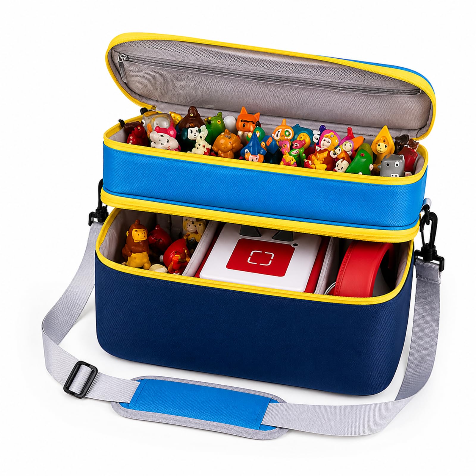 Bevegekos Carrying Case for Toniebox Gen 1 and Gen 2, Large, Navy/Sky Blue