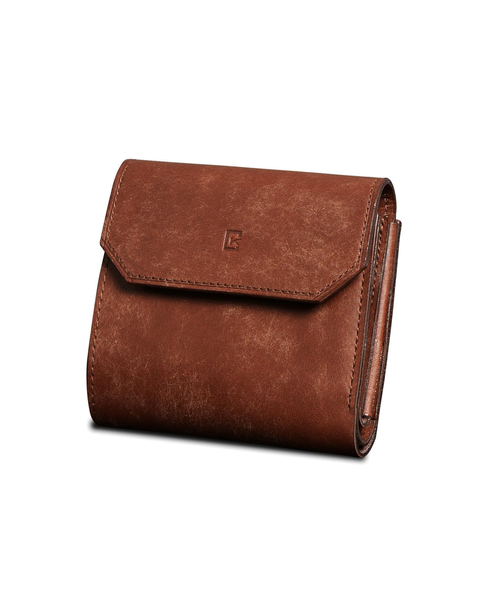 Kawaoto Pueblo Leather Bi-Fold Wallet Compact Made in Japan 3.5x3.5in