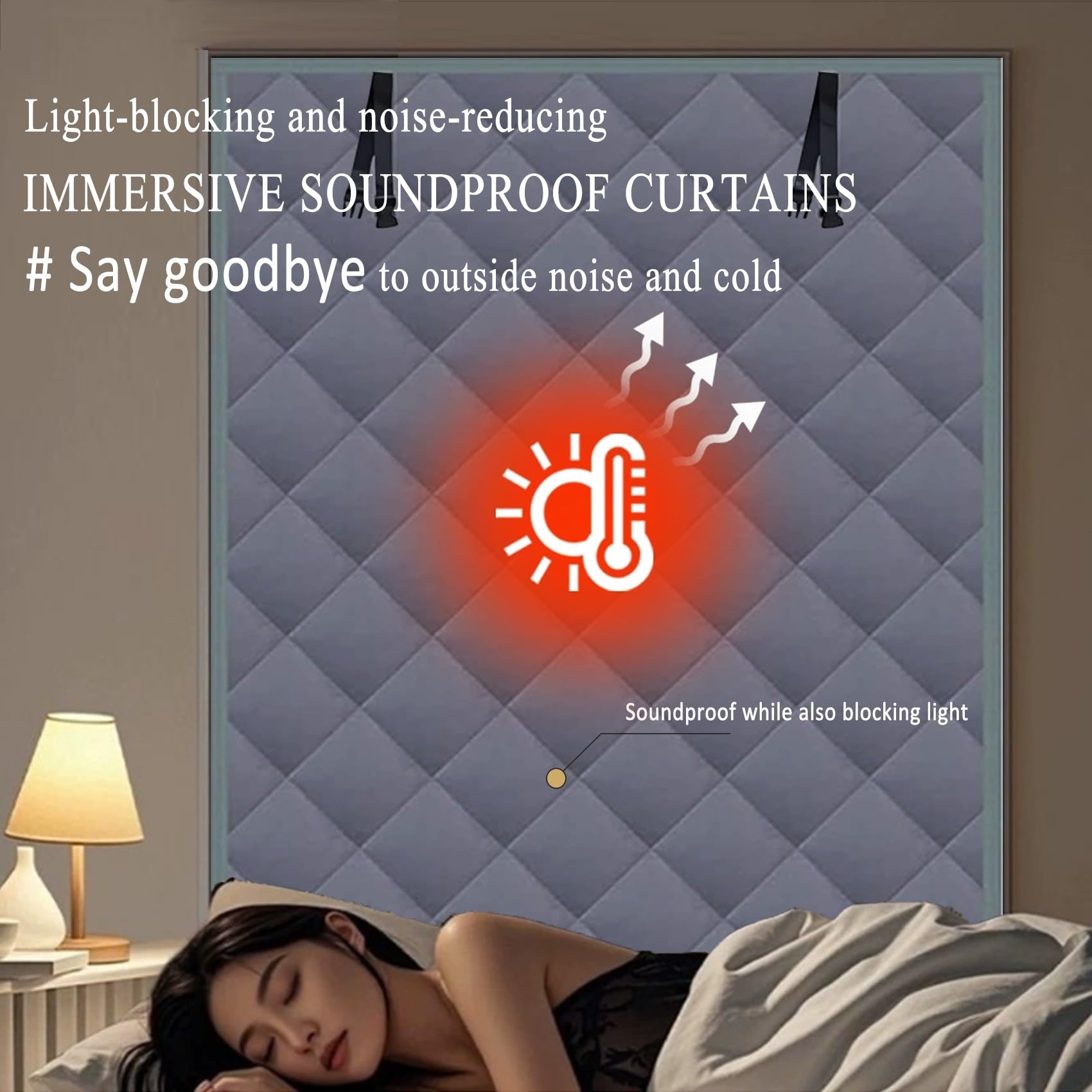 Fenster Isolierfolie 155 x 135 cm, Sonnenschutz, Thermorollo, Tragbare Reise, Anti-Uv, Hitzeschutz, Wärmende Baumwollvorhänge, mit Klettband für Wohnmobil, Grau