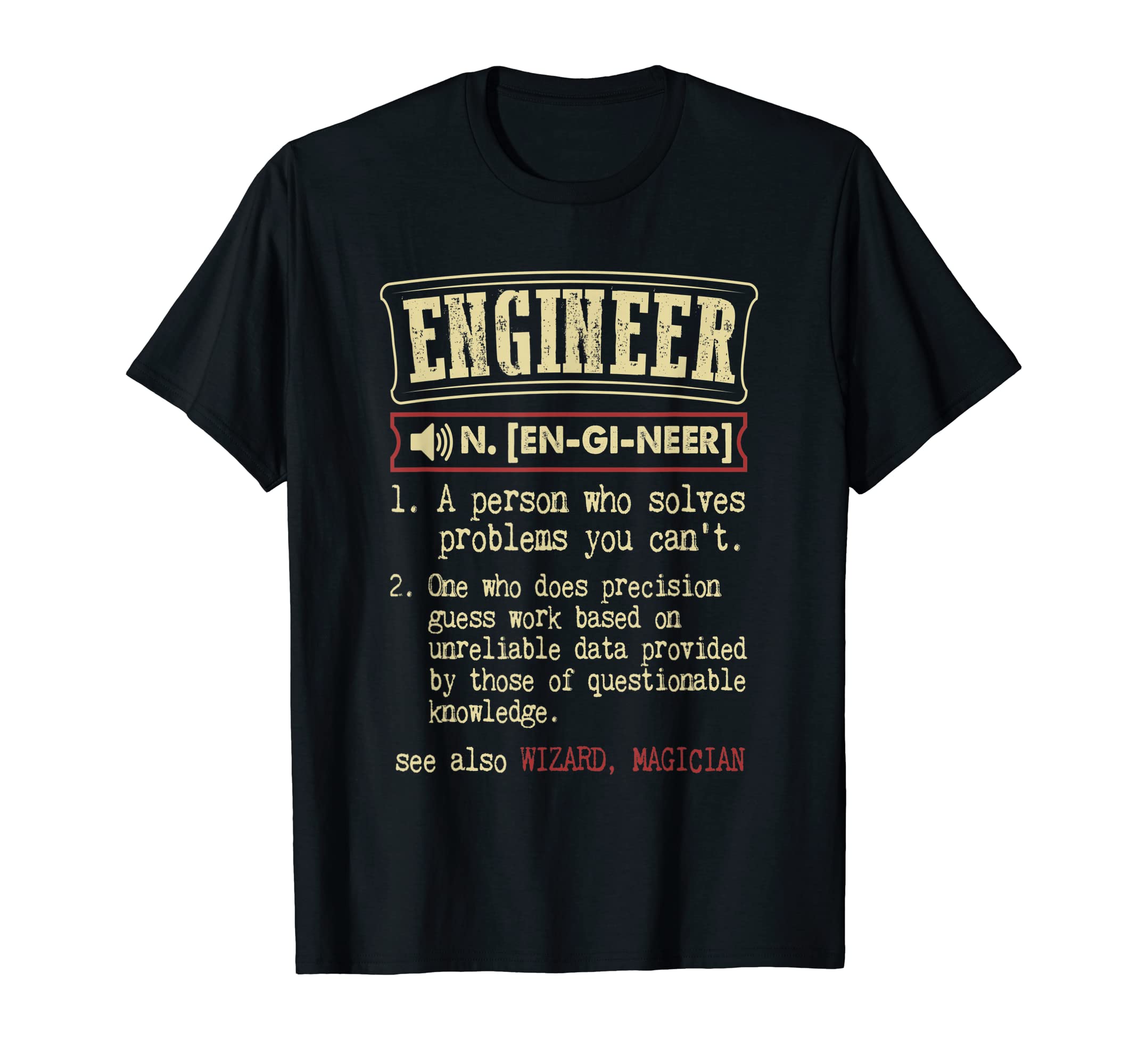 Engineer technician Nerd Geek Dictionary Men Women T-Shirt