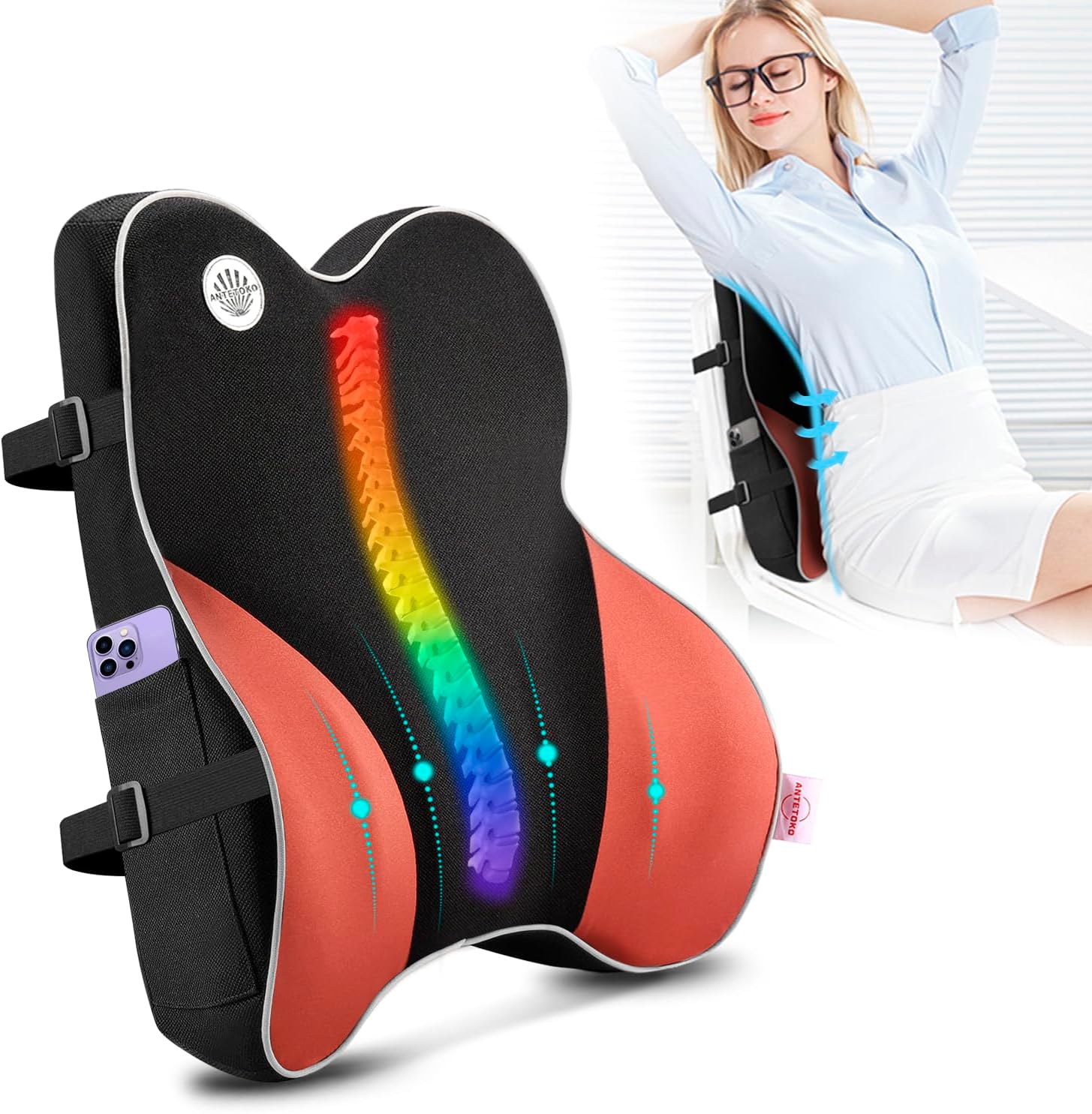 bonmedico Back Support Pillow Car Seat, Desk and Office