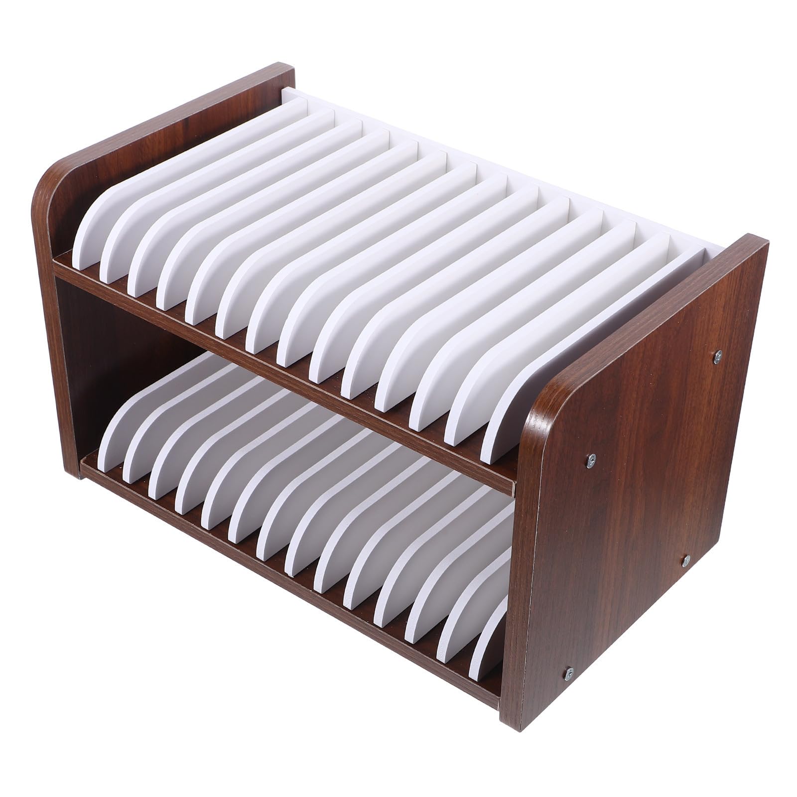Soporte para Teléfono de Sobremesa de Madera Doble Capa 30 Compartimentos