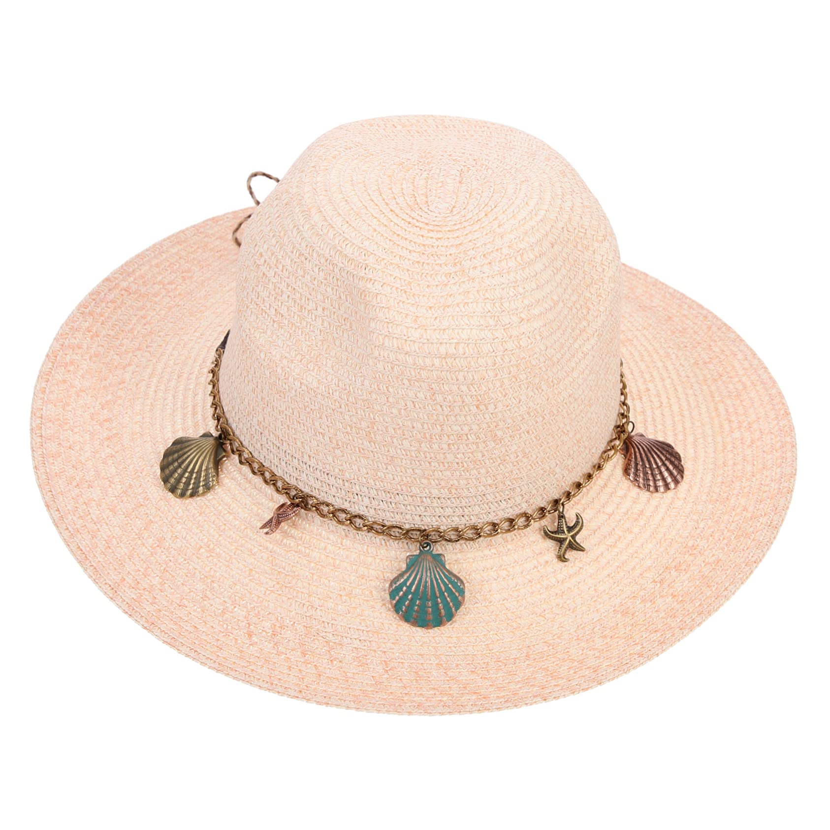 COLLBATH Spring Summer Decorative Woven Bucket Hat for Women Lightweight Breathable Straw Sun Hat for Beach Outdoor Activities and Sun Khaki