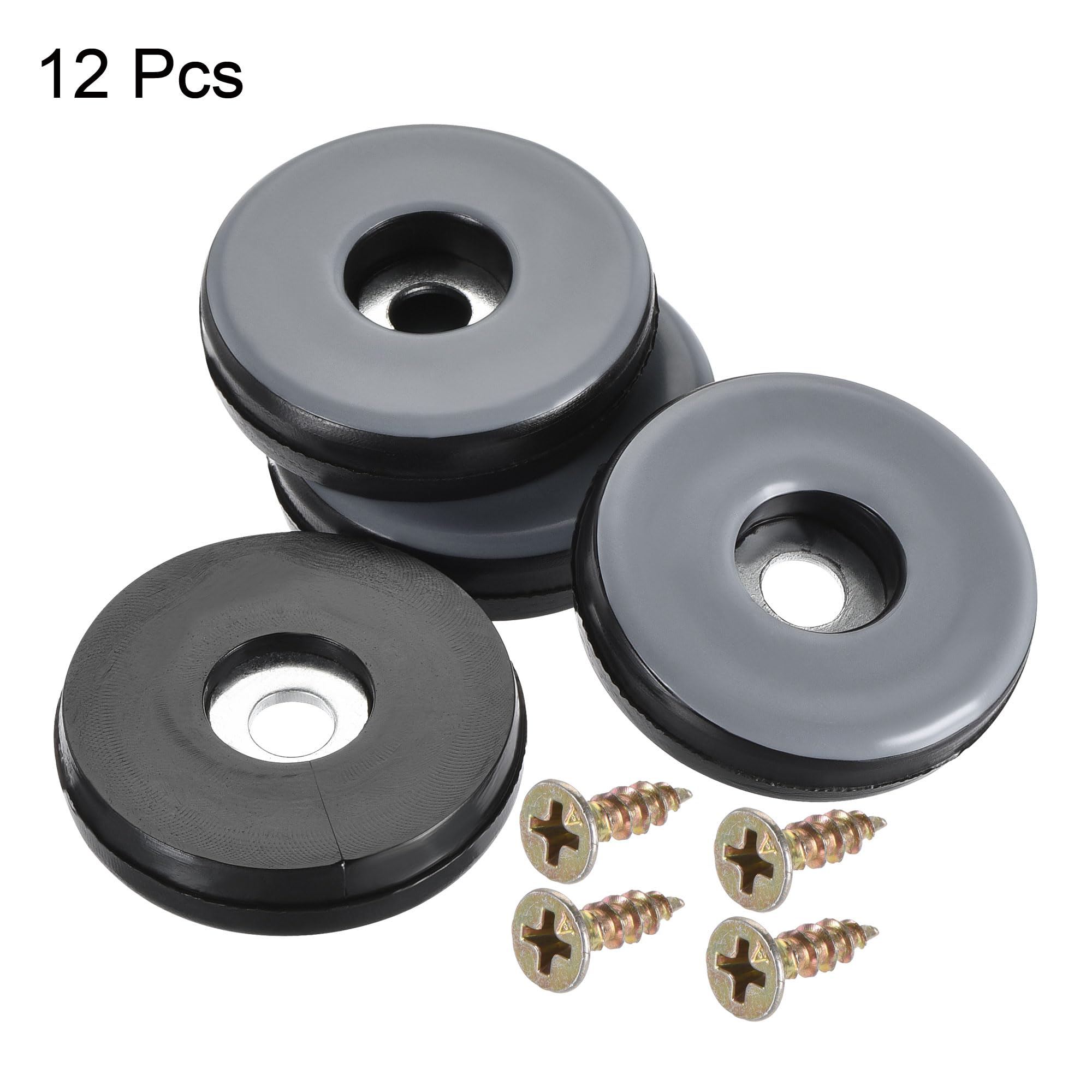 uxcell 30mm Furniture Feet Slider Glides Screw-in Chair Leg Protector Pads PTFE 12pcs — view 3