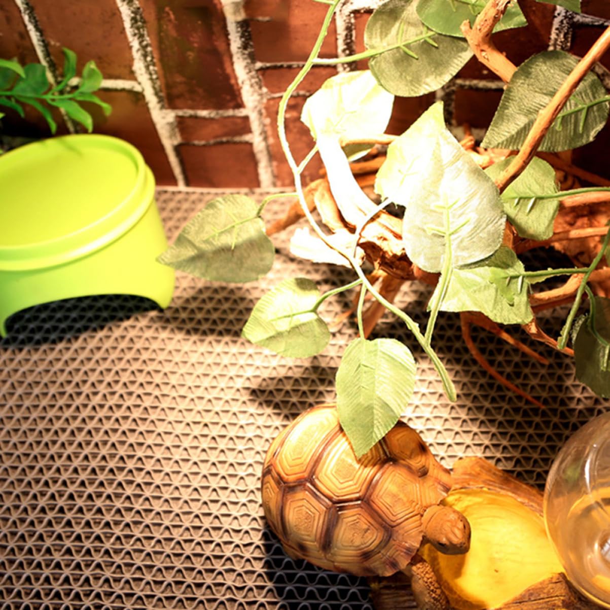 Yardwe Reptilien Terrarium Teppich Sichere Einstreu aus Faser und Kunststoff Weich und Sauber für Eidechsen und Insekten