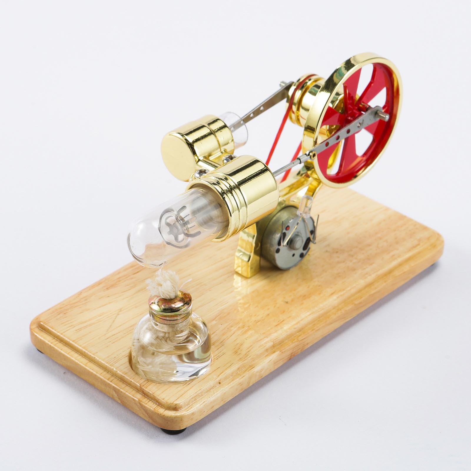 Kits de Modelos de Motores, Regalo Creativo, Motor Eléctrico de de Aire Caliente, Juguete Educativo Colorido para La Enseñanza de Ciencias, Oro