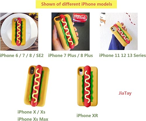 Miniatura 7 de JIATAY Fundas protectoras de silicona para iPhone 15 Pro, 3D Kawaii para lente de cámara, compatible con iPhone 15 Pro (perro caliente)