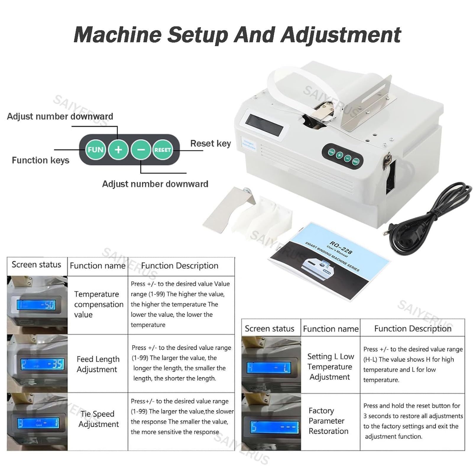 Macchina Intelligente per Legare Banconote, Strumento per Legare Banconote, Legatura di Fasci di Banconote per Banca, Piccola Macchina Rilegatrice Automatica, Imballatrice di Banconote,220V