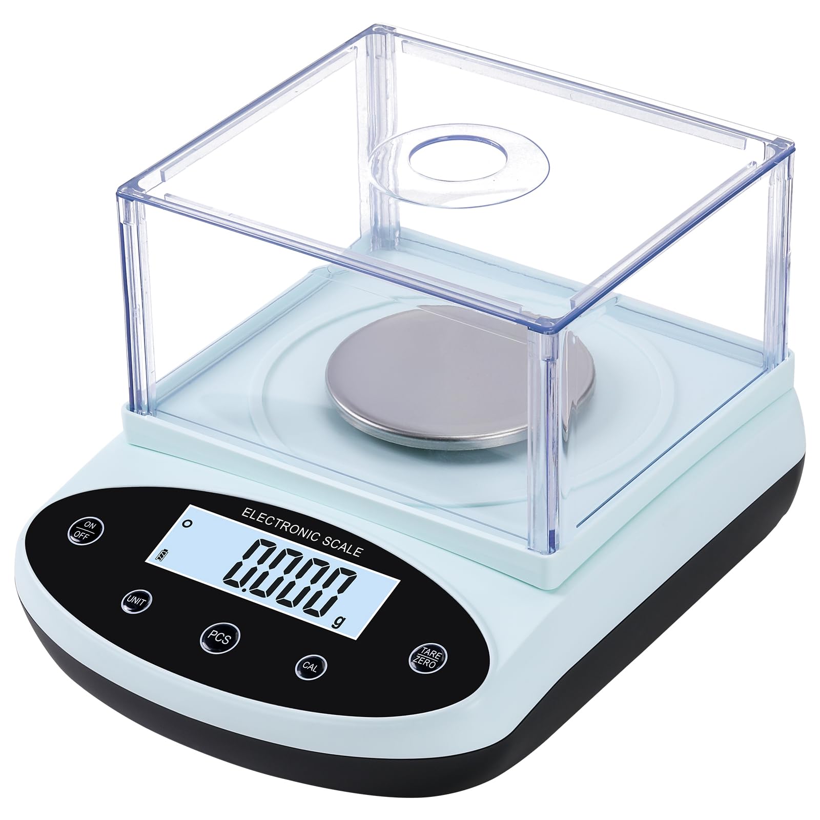 Bilancia digitale da laboratorio, 500 g x 0,001 g, bilancia analitica, precisione 0,001 g, bilancia scientifica di precisione con parabrezza per laboratorio di chimica dei gioielli