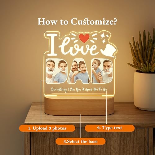 Miniatura 4 de Bemaystar Lámpara personalizada con imagen, regalos de mamá, luces nocturnas personalizadas, regalos de acrílico para el día de la madre para mamá