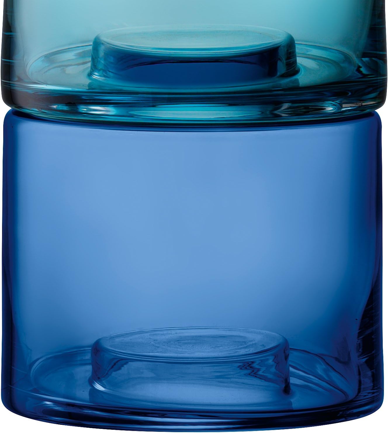 LSA International Stack Vase Trio, H16.25", Clear/Blues X 3, Assorted