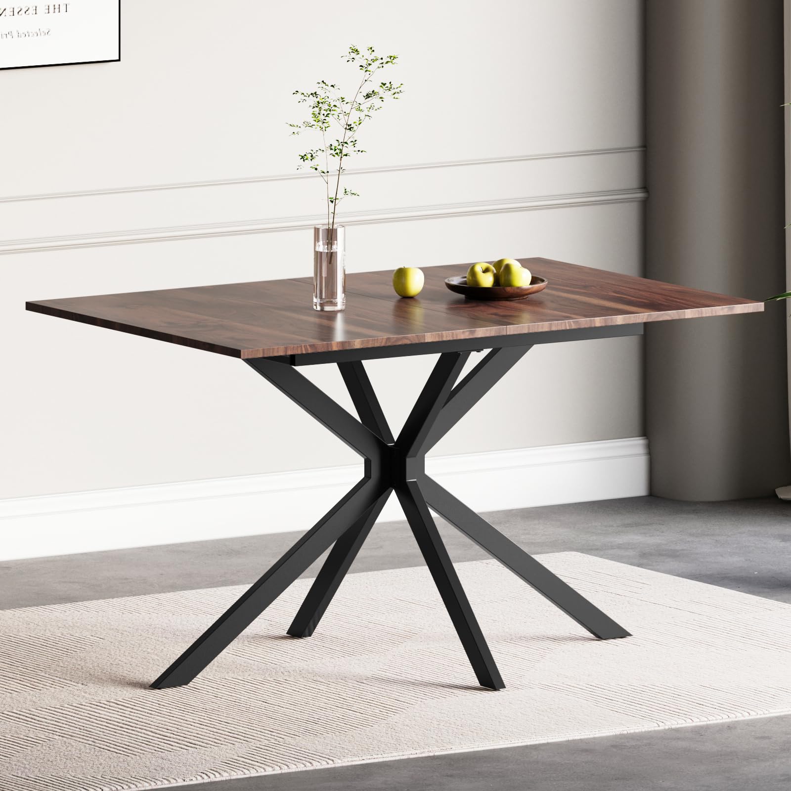 Luxstein Extendable Dining Table,120-160 cm Wood Grain Rectangular Kitchen Table for Dining Room, Kitchen,Restaurant — image 1