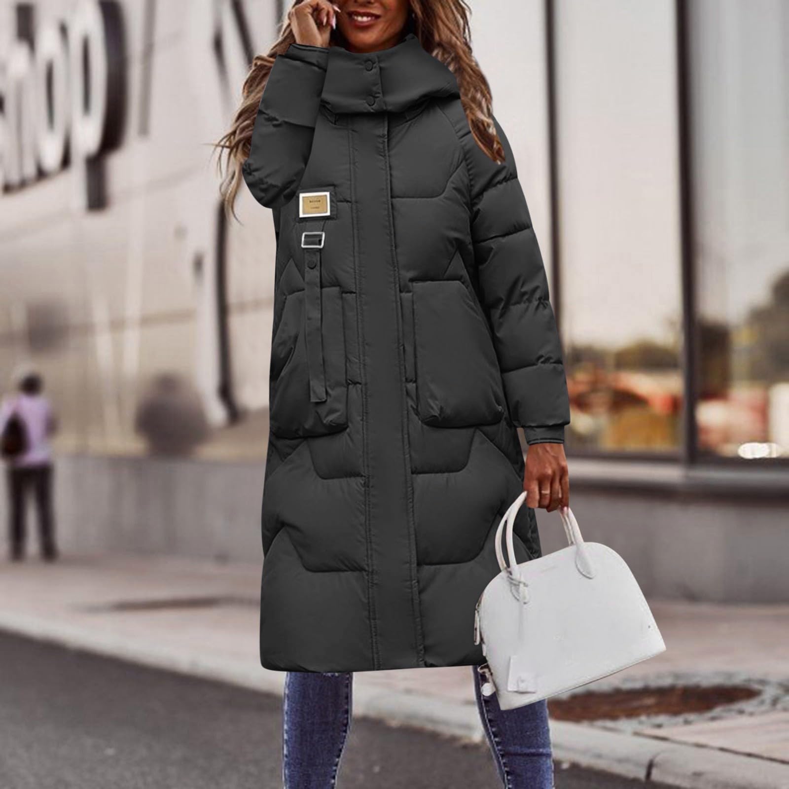 Giacca Trapuntata Da Donna Con Cappuccio Calda Trapuntata Giacca Mezza Stagione E Cappotto Invernale Piumino a Maniche Lunghe Trapuntata Imbottito Cappotto Cappotti Donna Invernali