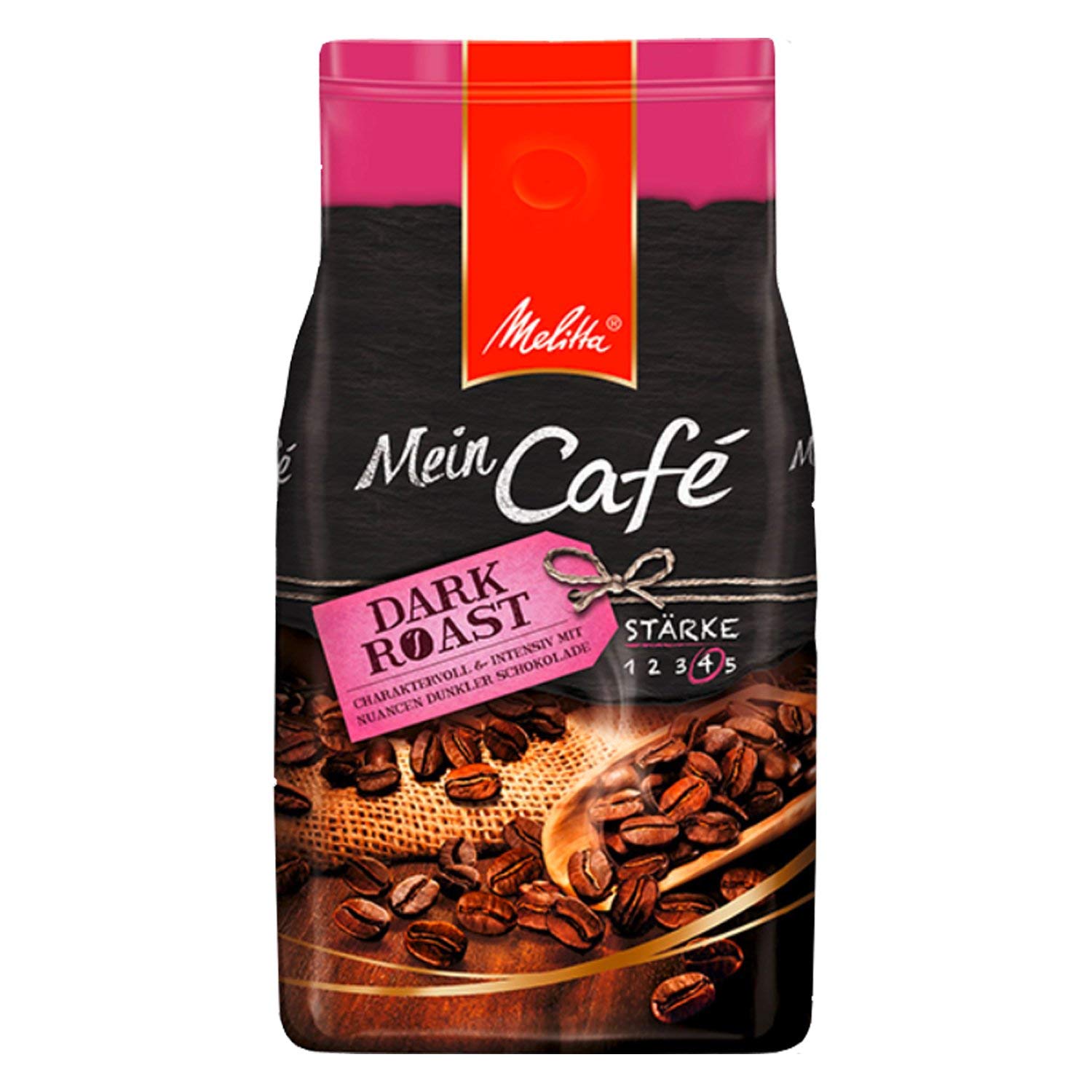 Melitta Mein Café DARK Roast, Kaffeebohnen, 4x 1000g (4000g) - Kaffee mit feiner fruchtiger Note!