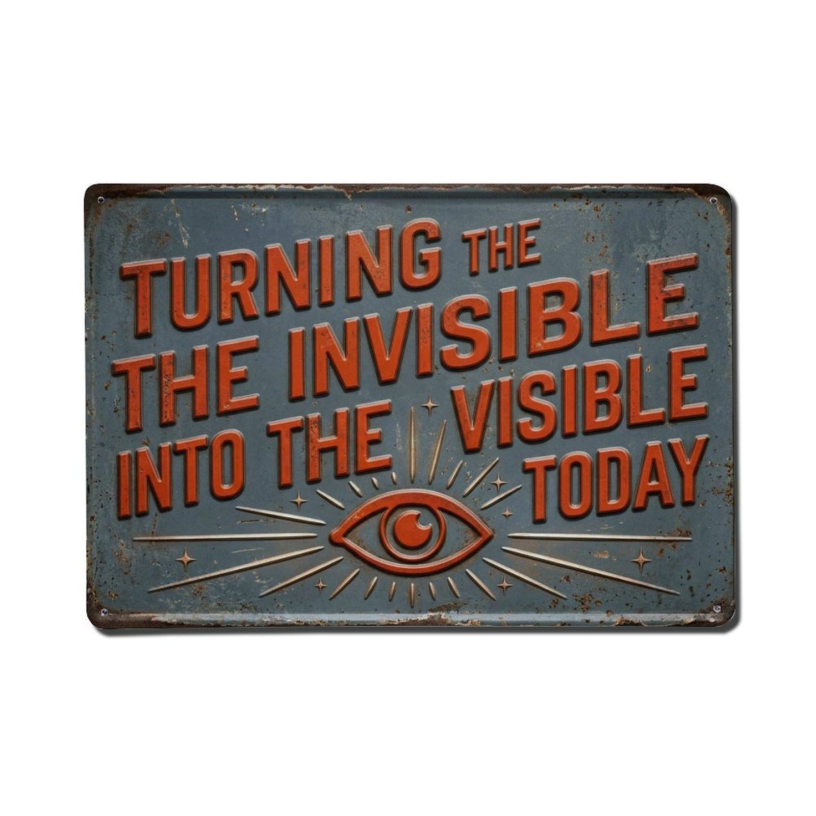 Invisible Becomes Visible Lifestyle Retro Motivational Slogans 1 Metal Tin Sign Plaque Wall Decor for Cafe, Club Bar, Office, Home Garden Metal Poster 8x12Inch