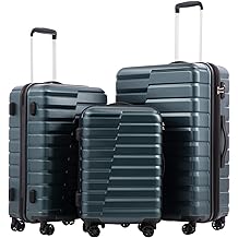 Luggage Sets, 3 Piece Hard Shell Suitcase Set with Spinner Wheels, Expandable Large Checked Luggage, Lightweight Rolling Carry On with TSA Lock Teal Blue