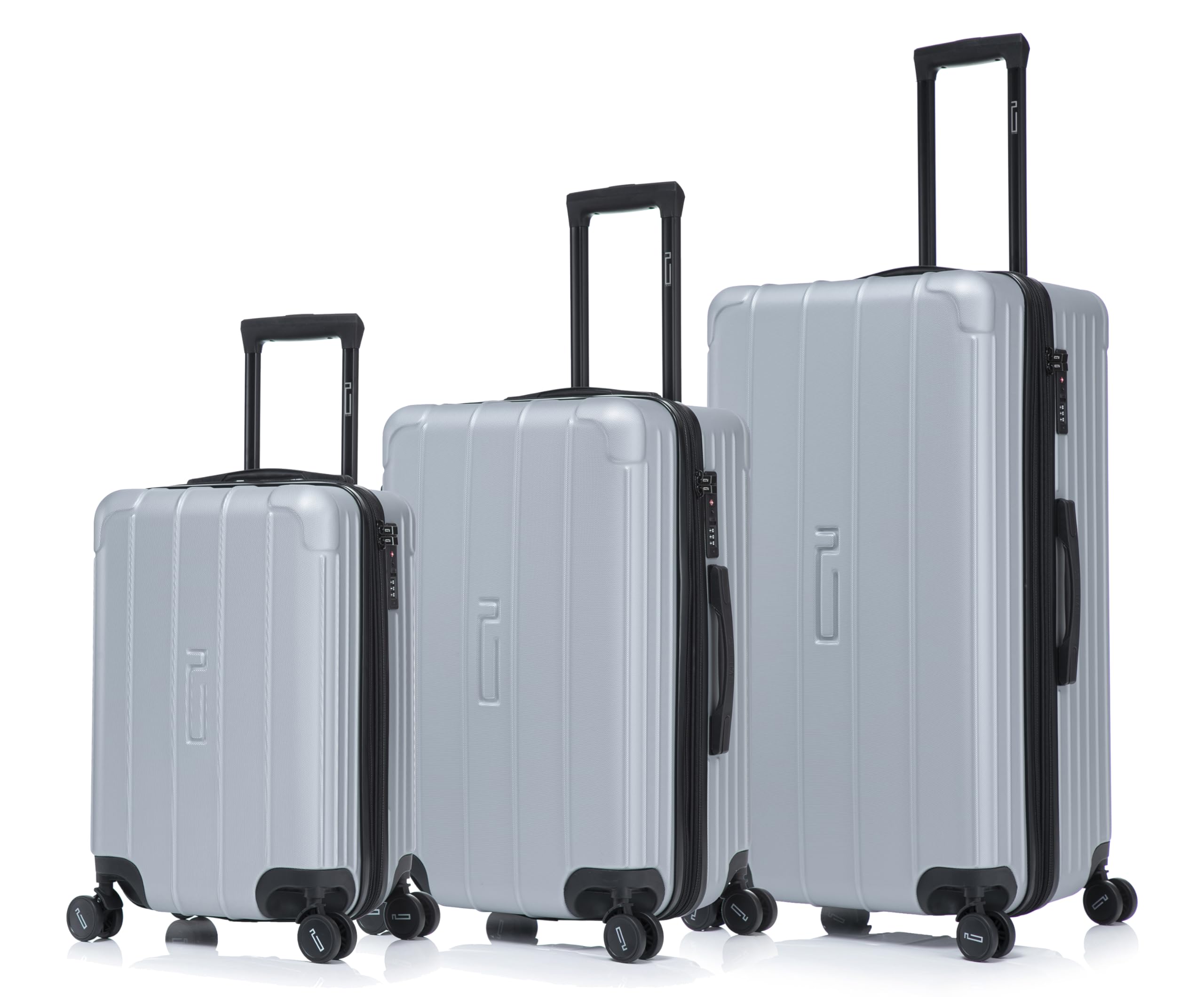 CELIMS - Set di 3 Valigie | Valigia Cabina + Media + Grande | Lucchetto TSA | ABS ultra-resistente | Ruote 360° | Grigio