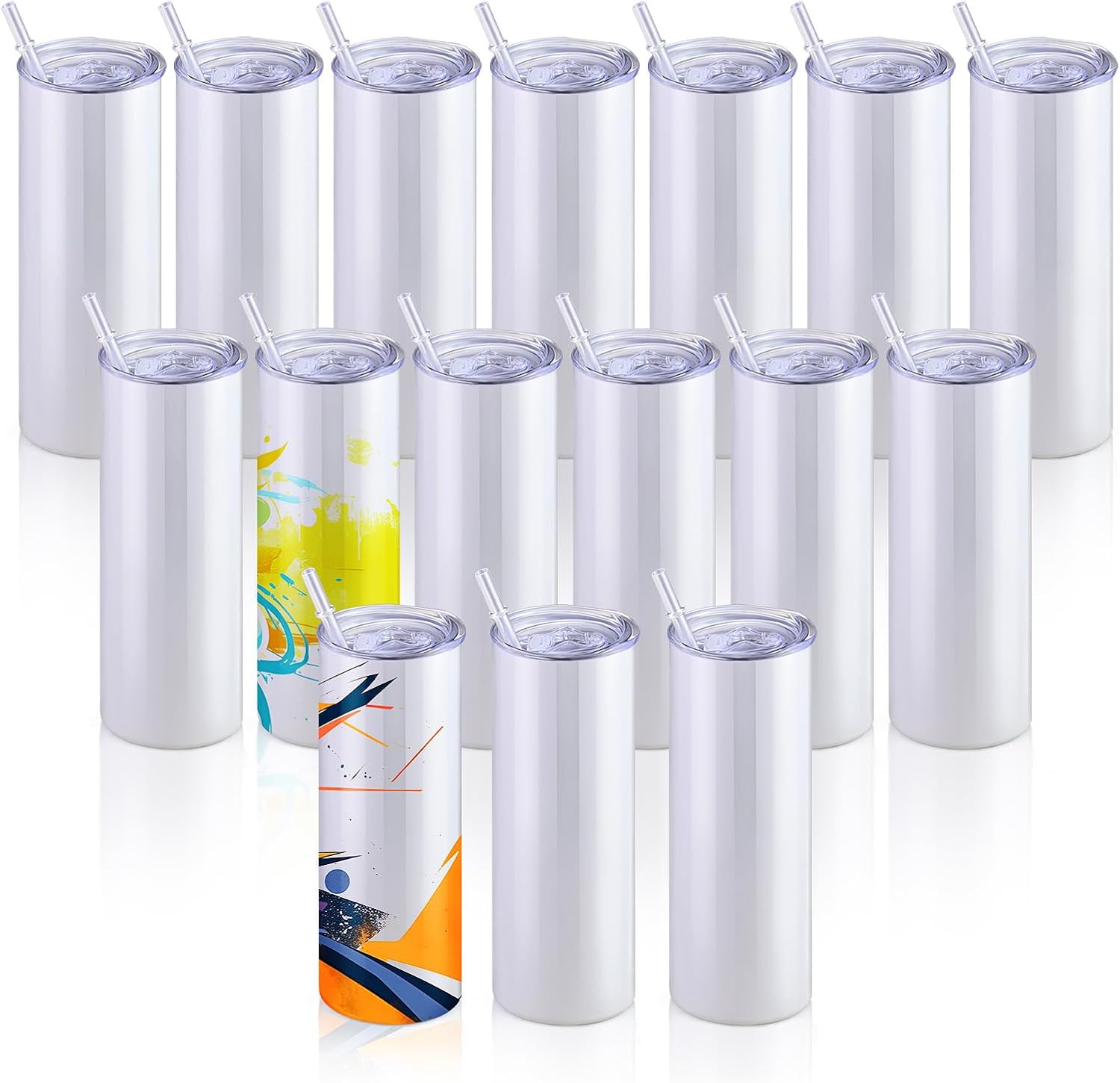 OmniBuy 16pack 20oz Sublimation Skinny Tumblers Blank
