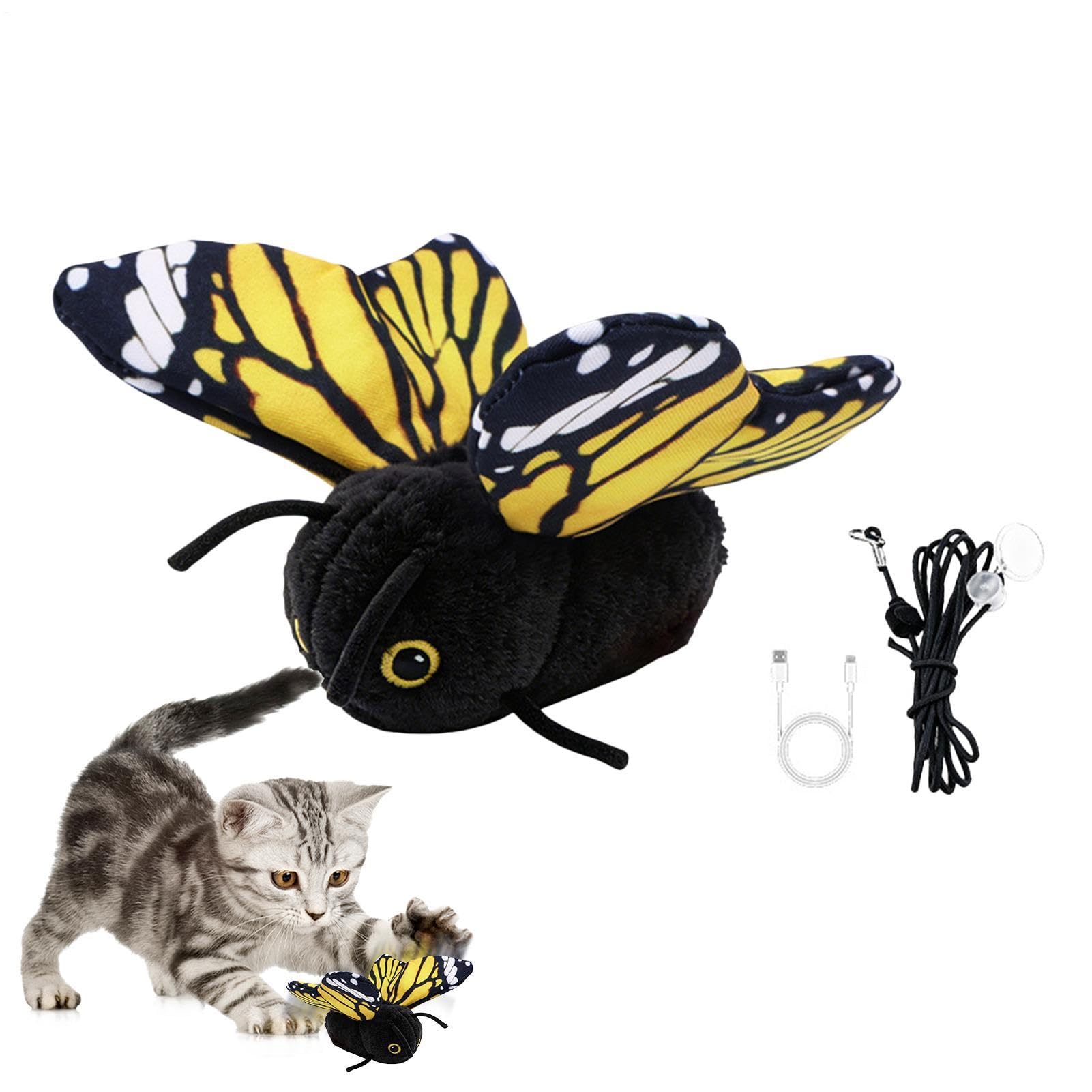 Jouet pour chats d'intérieur papillon électrique pour jardin et salon