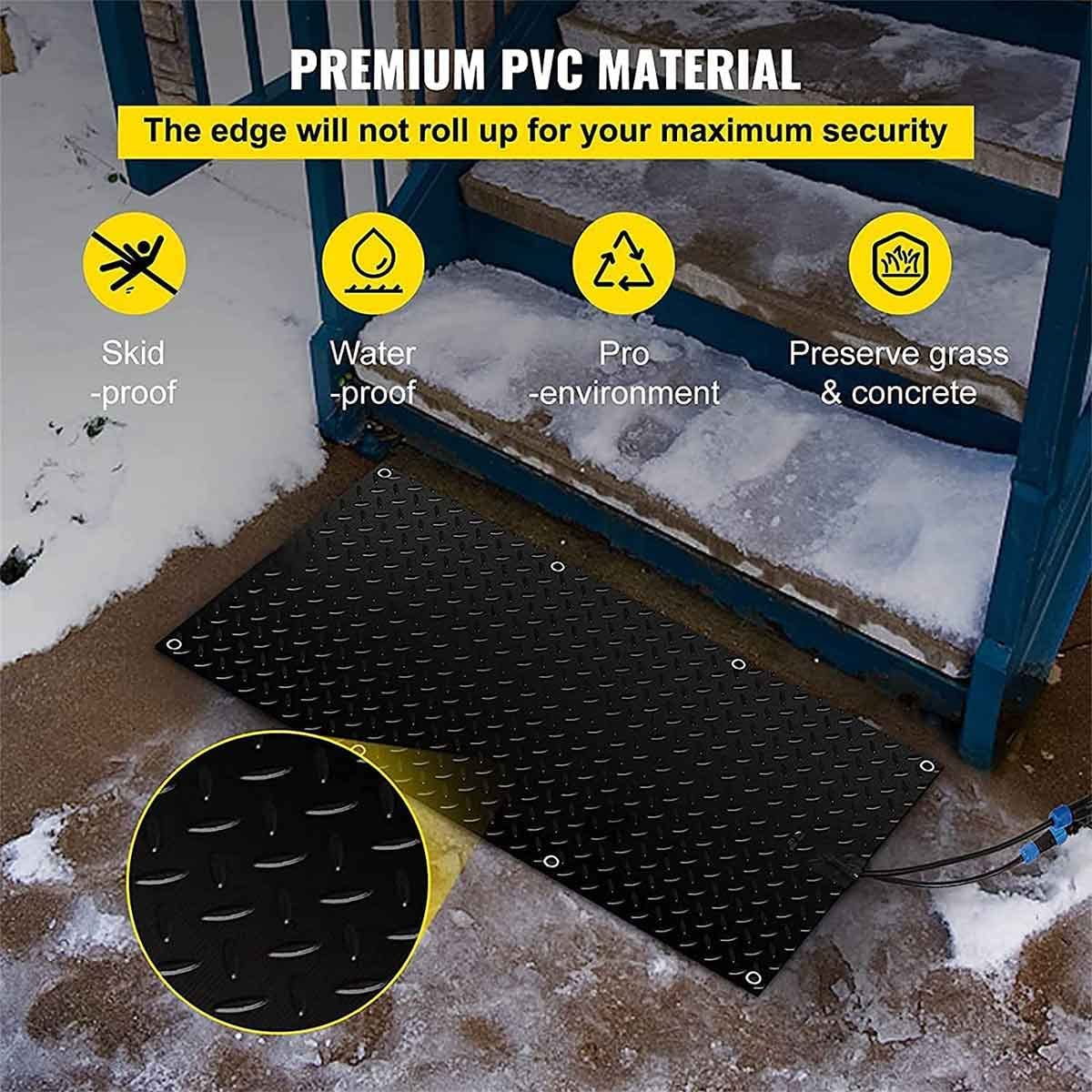 Tapis de neige antidérapant avec système de fonte de neige chauffant pour escaliers (Color : 1pcs, Size : 50x360cm)