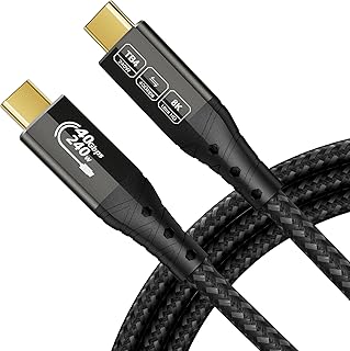 ZIKNYDO Cavo Thunderbolt 4 8K/4K 3 metri, cavo dati USB4 da 40 Gbps, PD3.1 240W, cavo USB-C Thunderbolt per Thunderbolt 5,...