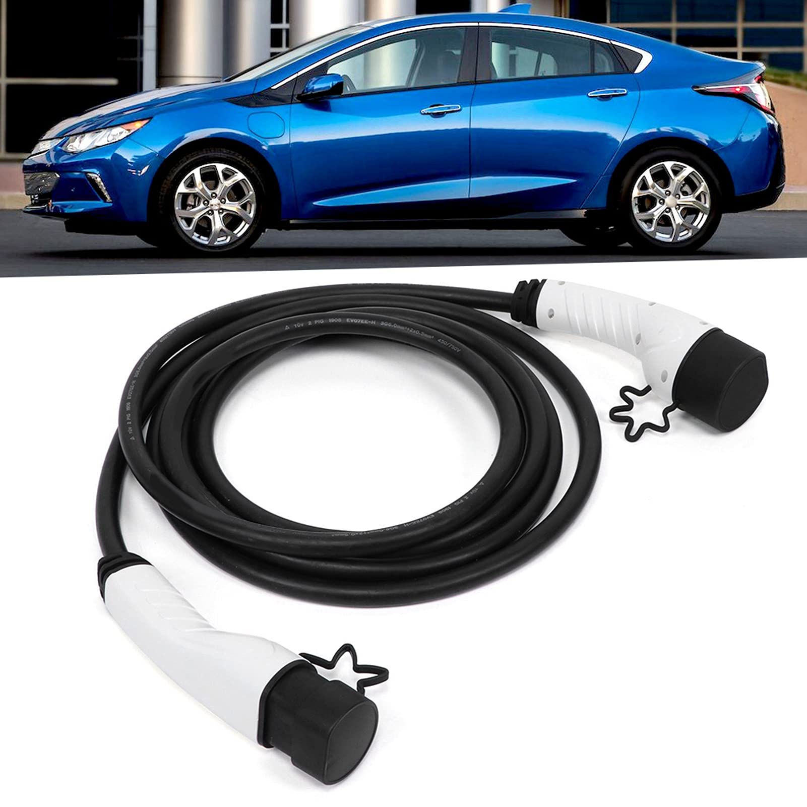 KIMISS Estación de Carga para Vehículos Eléctricos, Cargador Portátil para Vehículos Eléctricos, Trifásico, 250V/415V, 16A, Carga Rápida para Todos los Eléctricos Enchufables (16A-FE-A16D3-E&C)
