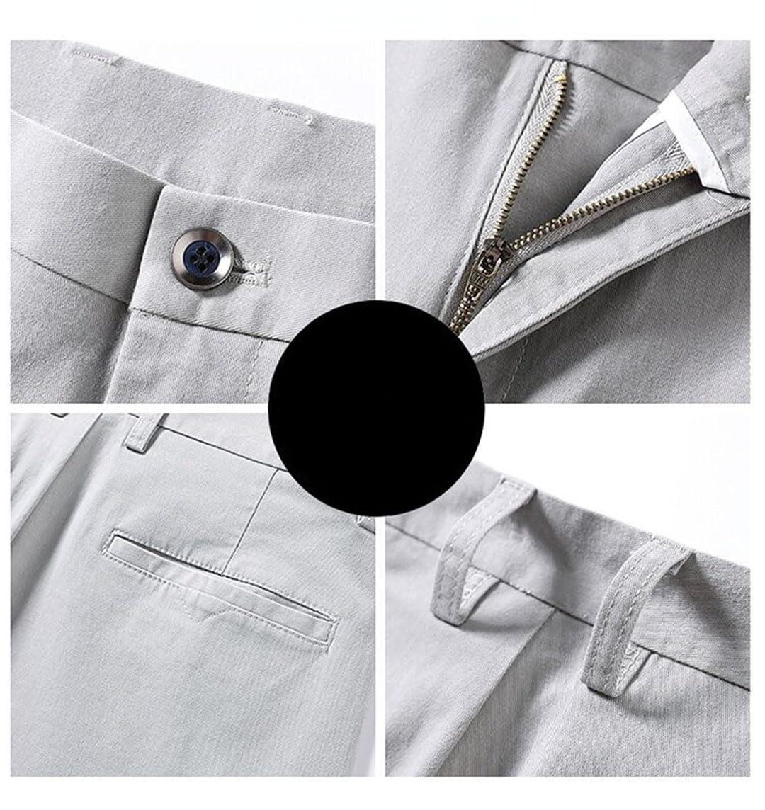 Vogrtcc Pantalones De Algodón Informales para Hombre, Pantalones Rectos Holgados con Bolsillo, Pantalones Elásticos De Gran Tamaño