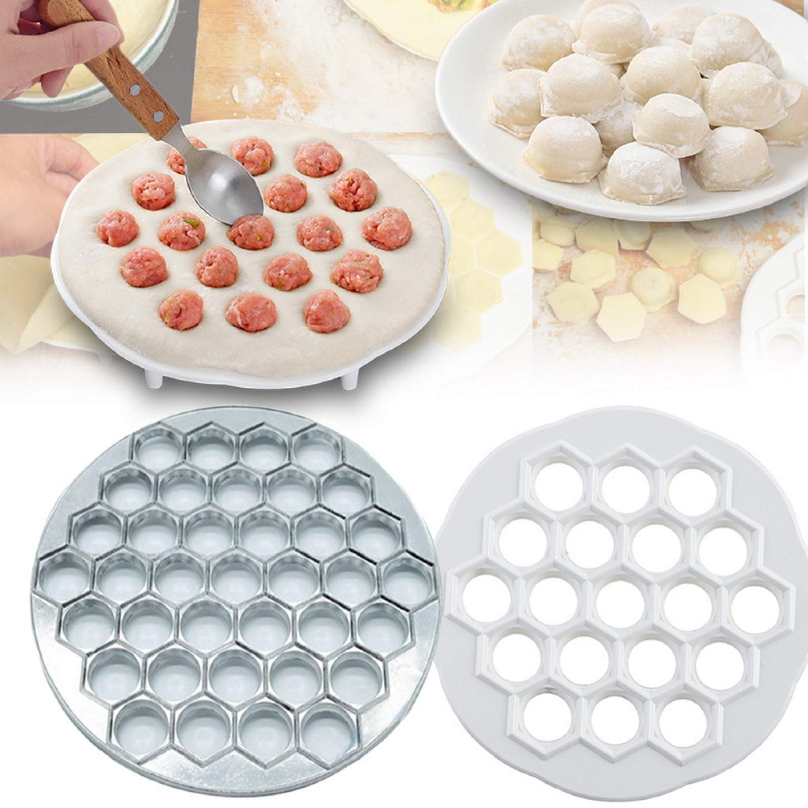 Maszyna do pierogów narzędzie kuchenne prasa do ciasta forma do ravioli z 37 otworami forma makaronu do domowych pierogów