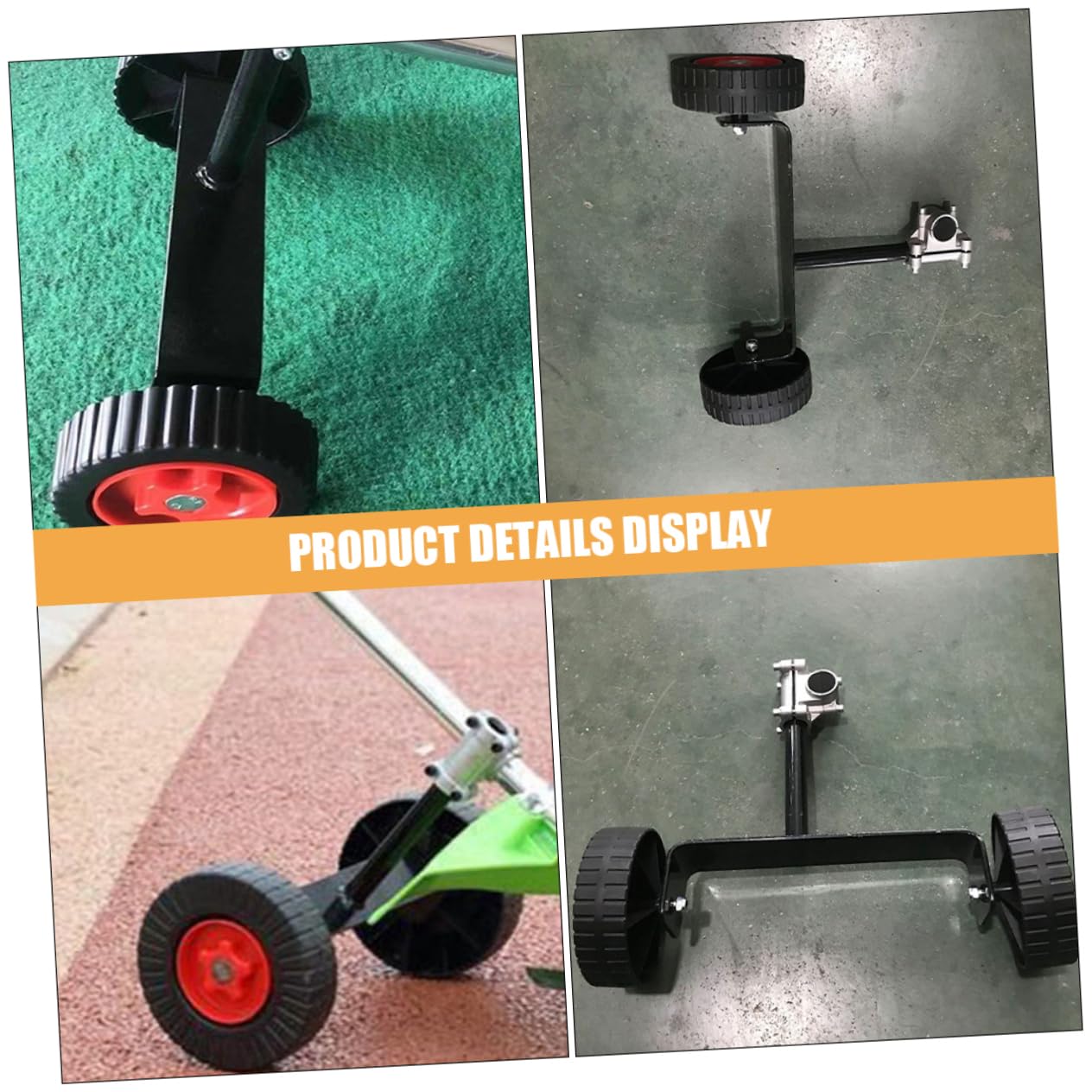 Ruedas de Soporte para Cortacésped Portátiles de Hierro 2 Piezas | Estabilidad Operativa, Accesorio para Desbrozadora Eléctrica Gas, Recambio para Jardinería