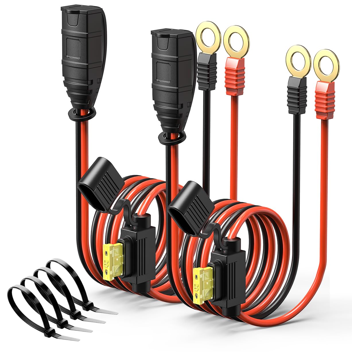 Confezione cablaggio M10 da 18 pollici compatibile con NO-CO GC008 X-Connect, accessorio terminale occhiello di estensione per caricabatterie Genius Smart