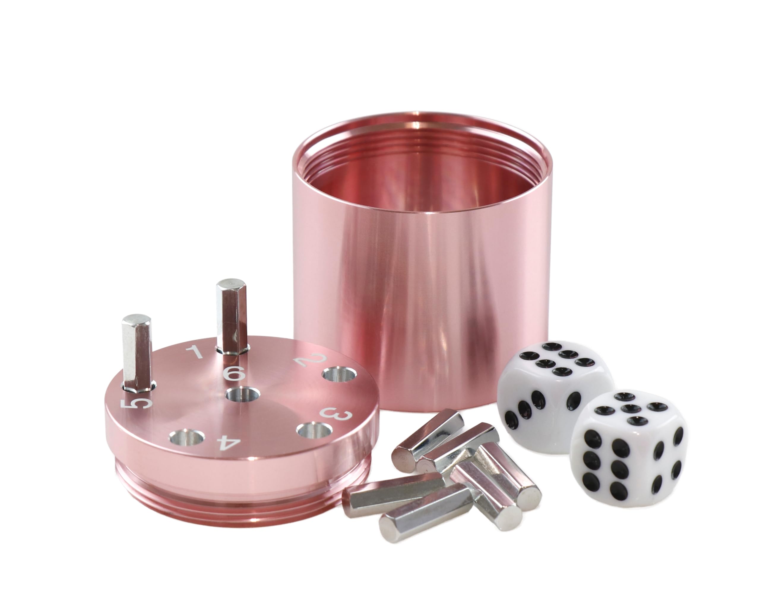 BestSaller 3006 'SUPER SIX' Aluminum 'Special Edition', 36 game sticks & 2 dice, rose gold (1 piece)