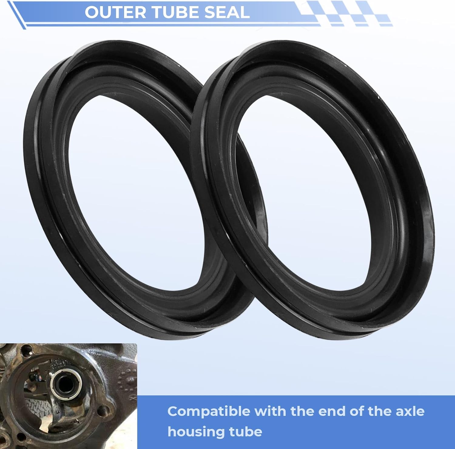 Front Axle Seal and U Joints kit with Oil Seal O Ring Compatible with Ford F250 F350 F450 F550 Super Duty Excursion 1998-2005 Replace for 50381 50491 SPL55-4