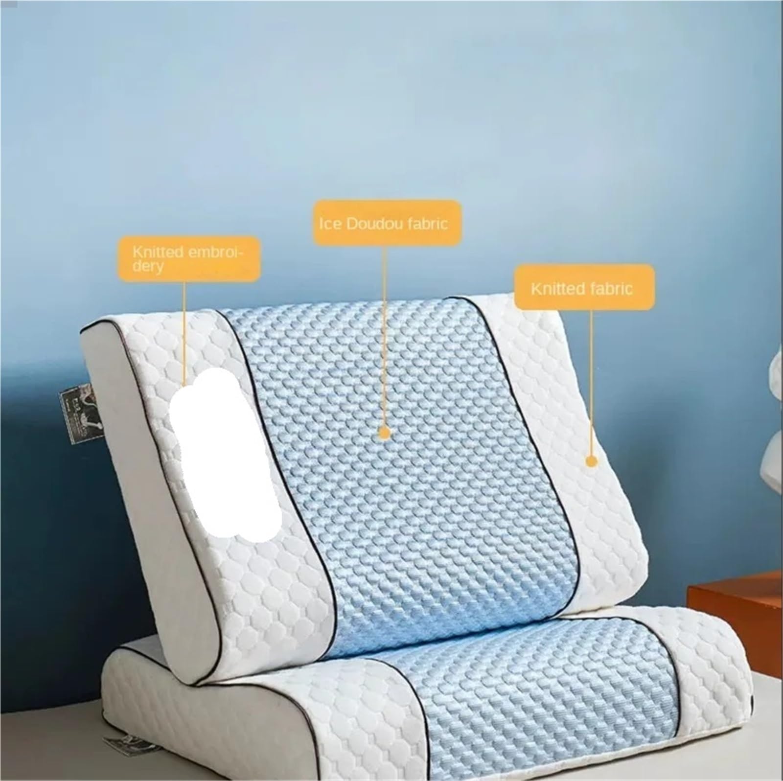 Almohada Latex Latex Pillow Slow Rebound Health Care Memory Foam(Light Grey)