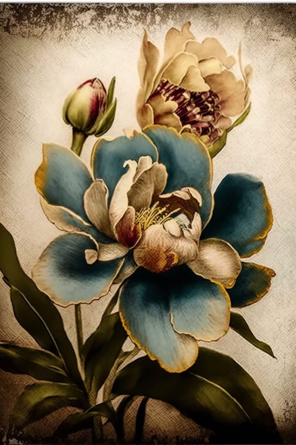 STOJAN Vintage Art Orchids Diamond Painting Kits, Diamond Painting 5D Full Diamond Embroidery Adult Child Parent-Child DIY Craft, 8X12Inch for Wall Decor Living Room Decor Or Gift for Friends