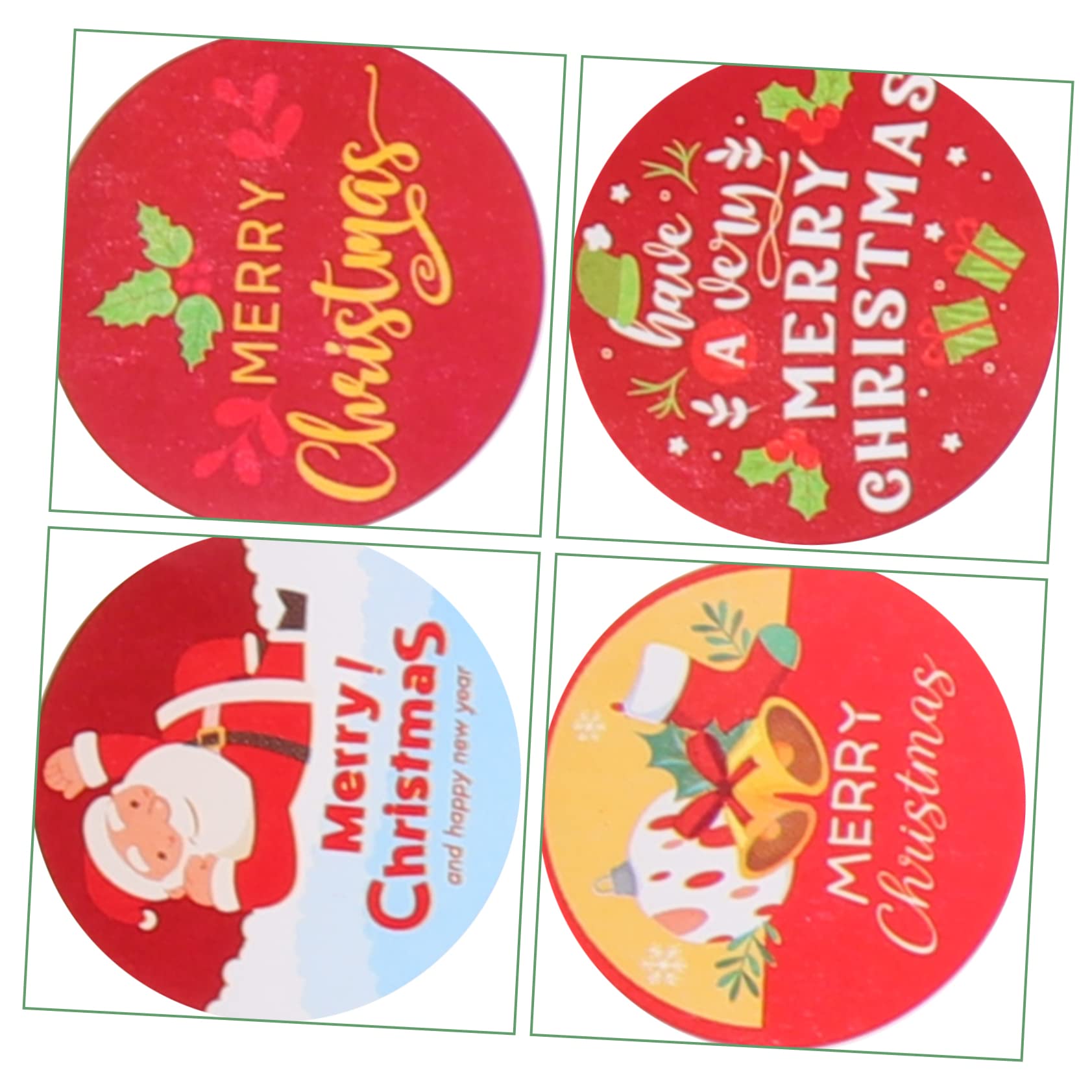 16piezas Pegatinas Adhesivas Navideñas Para Decoración De Surtido De Sellos Circulares Para Cajas y Embalajes Para Fiestas y Manualidades