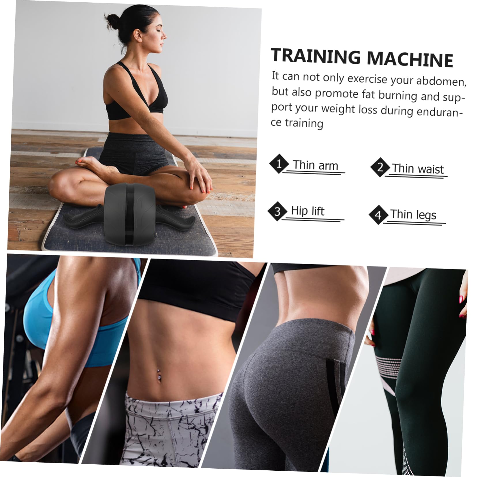 TOYANDONA Abdominal Automática Entrenamiento Casa Rodillo de Ejercicio Tonificar Abdominales y Brazos Equipamiento Fitness Hombres y Mujeres