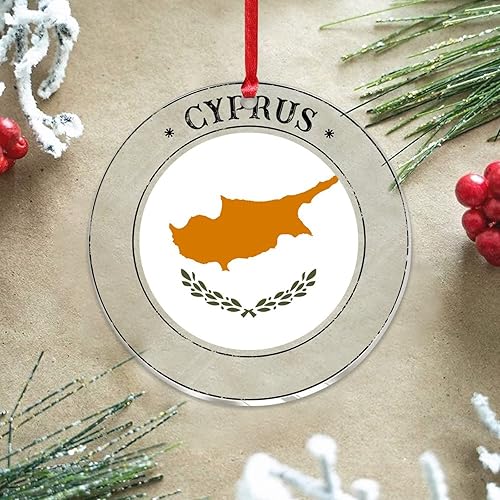 Adornos de Navidad acrílicos transparentes de 3 pulgadas 2022 Chipre adornos colgantes de granja decoración navideña bandera patriótica disco Adornos de Navidad acrílicos transparentes de 3 pulgadas 2022 Chipre adornos colgantes de granja decoración navideña bandera patriótica disco