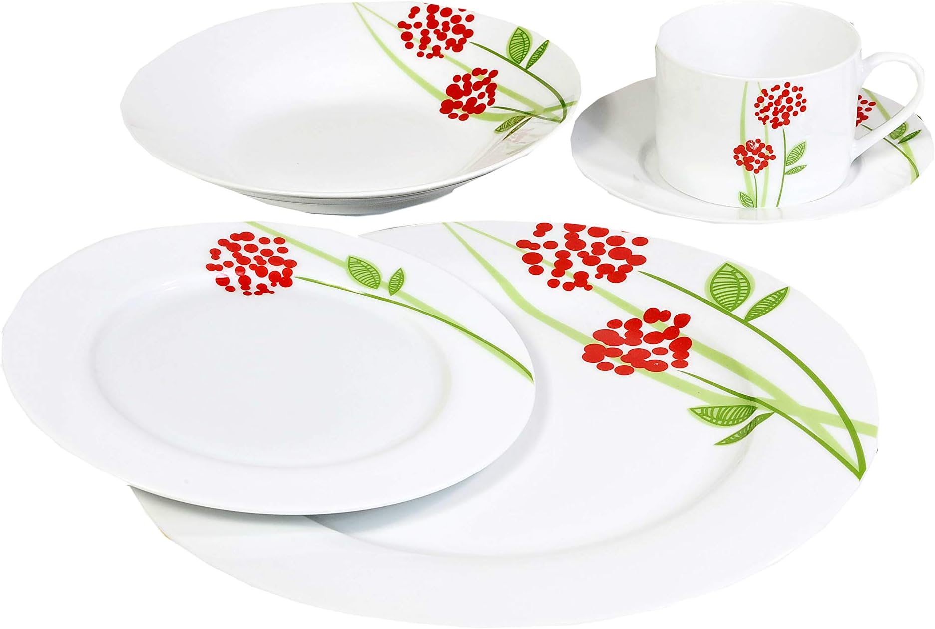 ShallowGP-168 GP-R-1134 20 Pieces Imperial Dinner Set with Decal, Porcelain